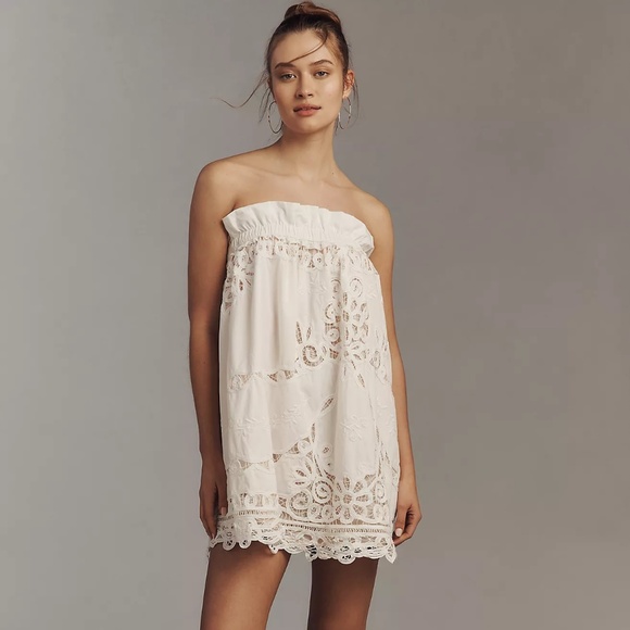 ANTHRO STRAPLESS LACE MINI DRESS BY MAUVE NWT - Picture 2 of 7